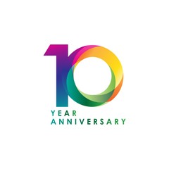 10 Year Anniversary Vector Template Design Illustration