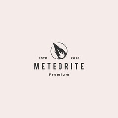 Wall Mural - impact meteor logo hipster retro vintage label vector icon illustration