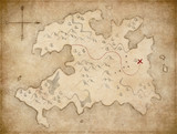 Fototapeta Mapy - treasure pirates' old map