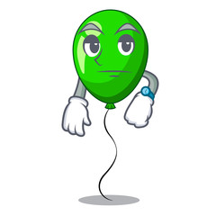 Poster - Waiting green balloon on character plastic stick