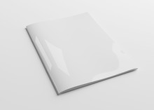Isolated White Magazine Cover Mockup On White 3d Rendering