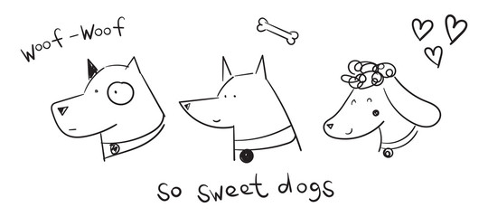 doodle dog vector