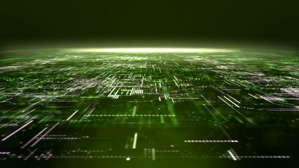 Poster - futuristic digital matrix particles grid virtual reality abstract cyber space environment background