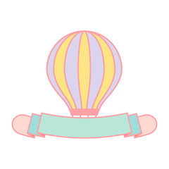 Wall Mural - Cute pastel hot air balloon banner vector