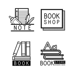 Canvas Print - Bookstore logos and sign set vector