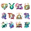 Set of horoscope symbols illustration