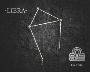 Wall Mural - Astrology sign The Scales. Constellation design concept