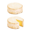 Camembert or brie cheese block. Realistic vector icon illustration