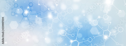 Fotomural medical science blue banner