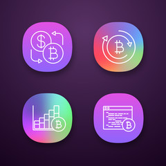 Sticker - Bitcoin cryptocurrency app icons set