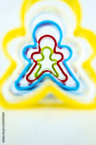 Fotografie, Obraz Cookie cutter gingerbread on white background.