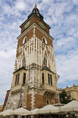 Wall Mural - An ancient building of the City Hall on the main square of Krakow, Poland