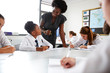 © Monkey Business - Female High School Tutor Helping Students Wearing Uniform Seated Around Tables In Lesson