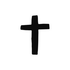 cross church silhouette vector icon. isolated object