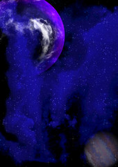 Wall Mural - purple planet in the space