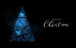 © Cienpies Design - Merry Christmas blue glitter pine tree shape card