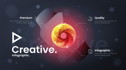 amazing creative web site landing page part vector illustration template. premium quality 3 option m