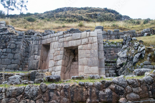 Fotografie, Obraz Ancient Inco stonework and buildings near Cuzco, Peru