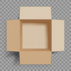 Poster - Empty open cardboard box. Isolated on a transparent background