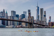 Kayaking the New York City's East River Under the Brooklyn Bridge