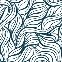 Waves Seamless Pattern. Vector Illustration With Sea Waves. Sea Style Souvenirs
