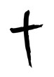 Hand drawn christian cross symbol