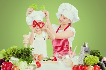 Portrait of adorable little girl preparing healthy food at