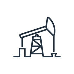 oil pump isolated line icon on white background, oil industry