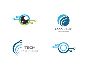 Sticker -  technology logo template