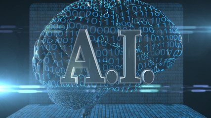 Wall Mural - robotic artificial intelligence ai deep learning computer program technology