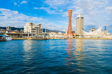 Beautiful cityscape with architecture building and kobe tower city skyline