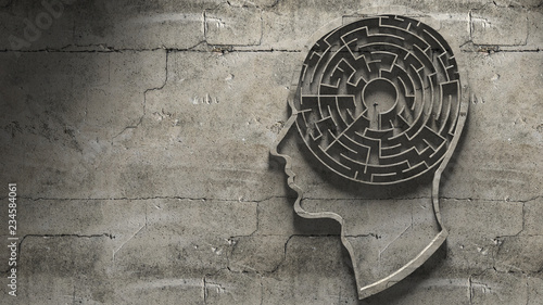Fotografía Paranoia schizophrenia psychopath and mental health disorders labyrinth abstract