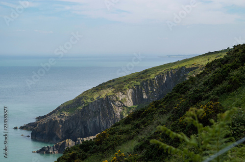 Fotomural View over Irish Sea from the cliffs of Co