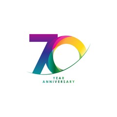 70 Year Anniversary Vector Template Design Illustration