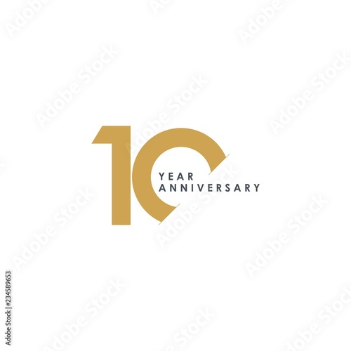 Fotografía 10 Year Anniversary Vector Template Design Illustration