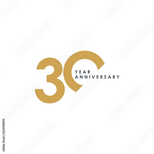 Fotografia 30 Year Anniversary Vector Template Design Illustration
