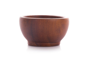 Wall Mural - Wooden bowl isolated on white