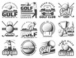 Golf sport game vector icons and symbols