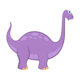 Fototapeta Dinusie - Cute dinosaur cartoon character. Vector illustration design