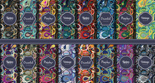 Set Of Seamless Patterns In Vintage Paisley Style.