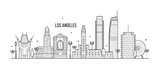 Fototapeta Nowy Jork - Los Angeles skyline USA big city buildings vector