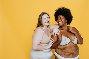 Wall Mural - Confident diverse women with curvy bodies