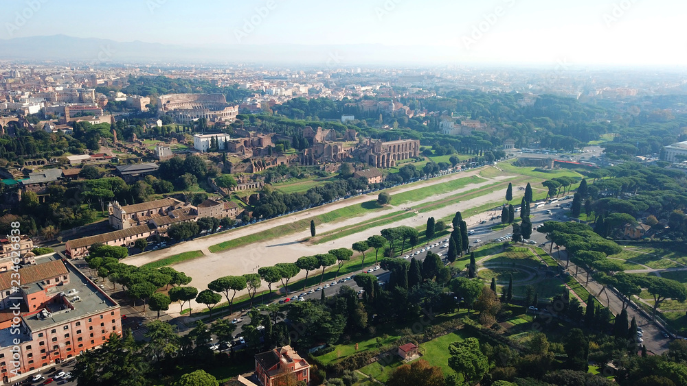 Aerial drone photo of iconic Circus Maximus site of an ancient Roman ...