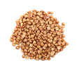 buckwheat grain isolated on white background close up. Top view