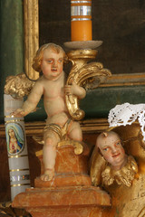 Angel statue on altar in the chapel of the castle in Klenovnik, Croatia 