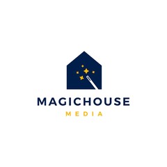 Sticker - magic house logo vector icon illustration