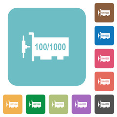 Sticker - Gigabit ethernet network controller rounded square flat icons