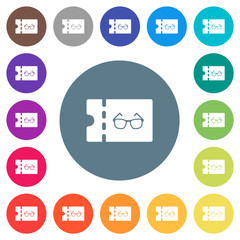 Poster - Optician shop discount coupon flat white icons on round color backgrounds