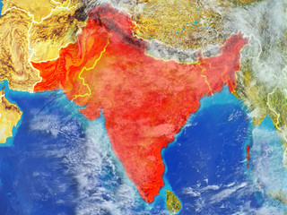 Wall Mural - British India from space on model of planet Earth with country borders. Extremely fine detail of planet surface and clouds.