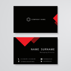 Wall Mural - Black and red design business card flat template vector